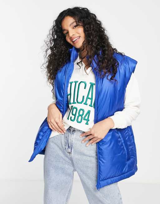ASOS DESIGN puffer vest in cobalt