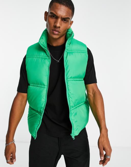 Green Puffer Jackets & Vests