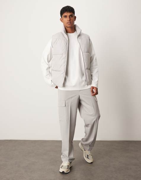 ASOS DESIGN puffer vest in grey - view 1