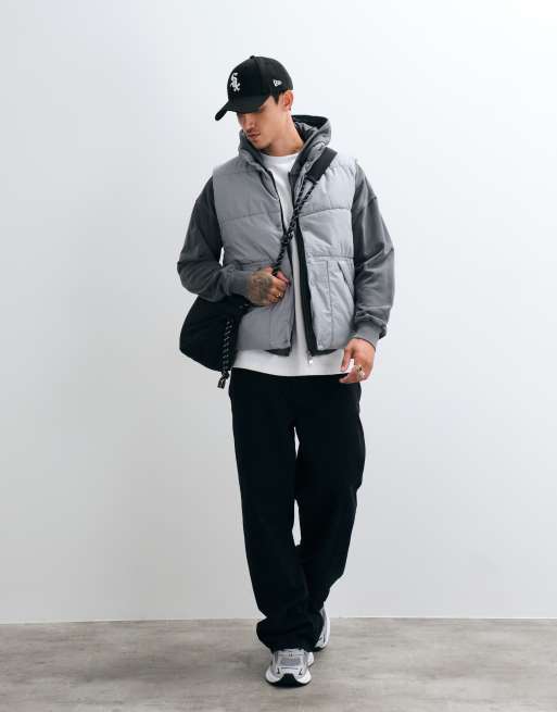 ASOS DESIGN puffer vest in grey, 2 of 5
