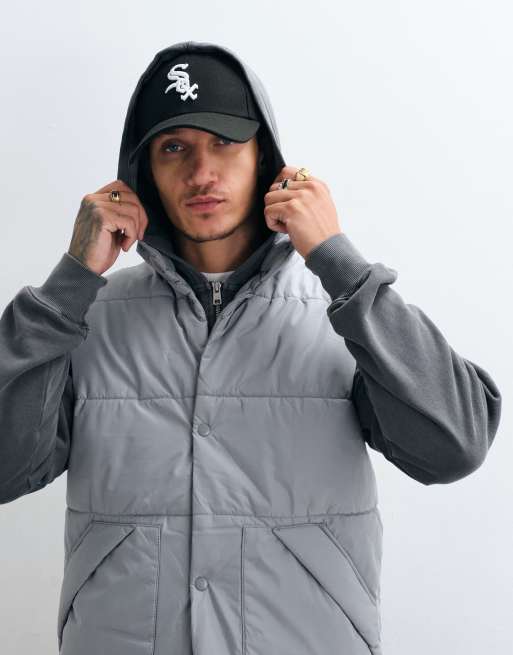 ASOS DESIGN puffer vest in grey, 4 of 5