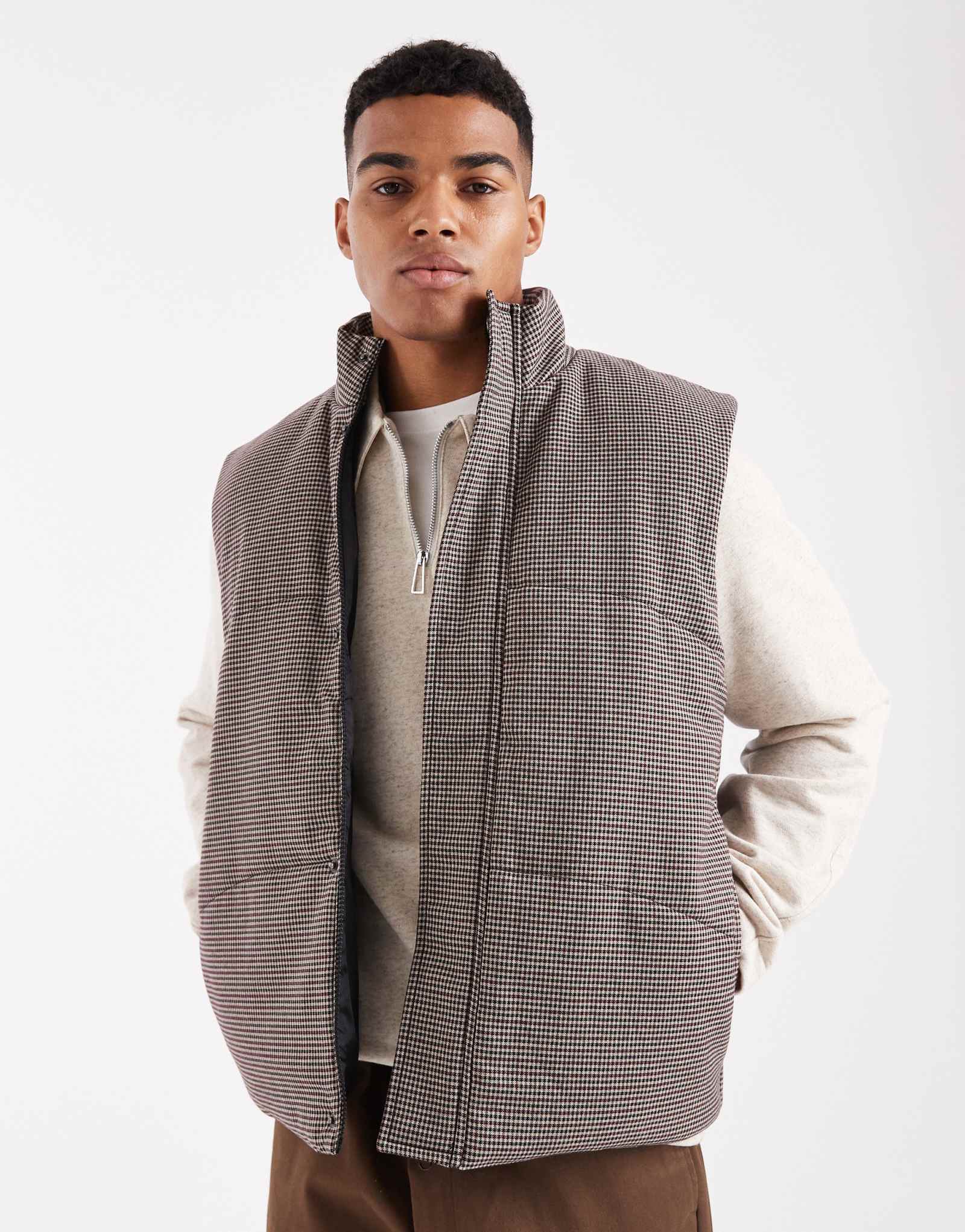 ДИЗАЙНЕРСКИЙ пуховик ASOS в клетку heritage