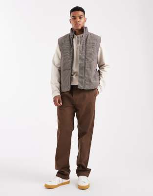 Asos Design Puffer Vest In Gray