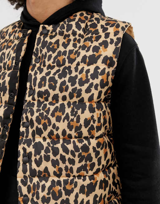 Leopard puffer hot sale vest