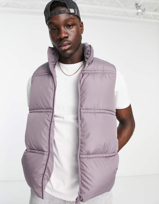 ASOS DESIGN puffer vest in lilac