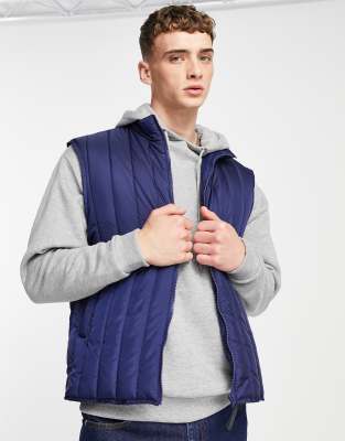 navy puffer vest