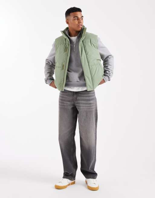 ASOS DESIGN puffer vest in sage green, 2 of 5