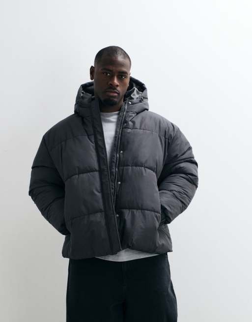 ASOS DESIGN pufferjack in antracietgrijs, 2 van 5