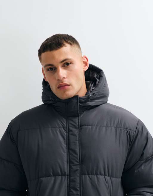 ASOS DESIGN pufferjack in antracietgrijs, 4 van 5