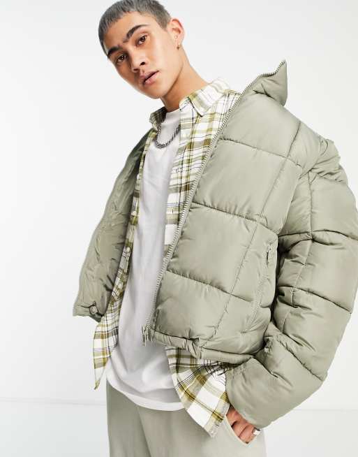 ASOS DESIGN - Pufferjack in saliegroen
