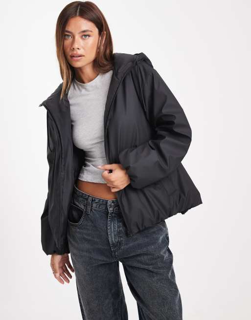 ASOS DESIGN - Pufferjack met rubbercoating in zwart