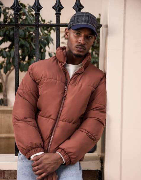 ASOS DESIGN pufferjacka i brun - view 1