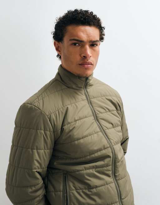 ASOS DESIGN pufferjacka med foder i khaki, 4 av 5
