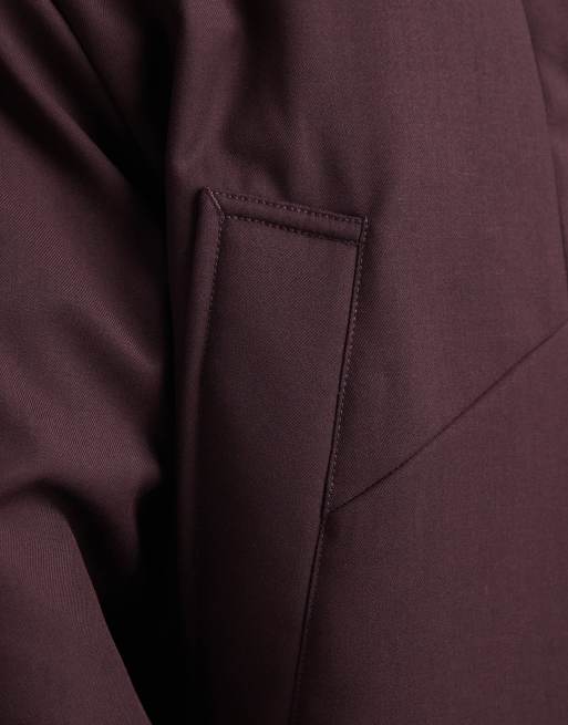ASOS DESIGN – Pufferjacke in Burgunderrot mit Kapuze, 5 von 5