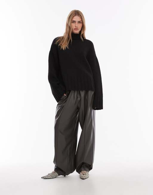ASOS DESIGN - Pull à col montant en laine mélangée - Noir, 3 de 4