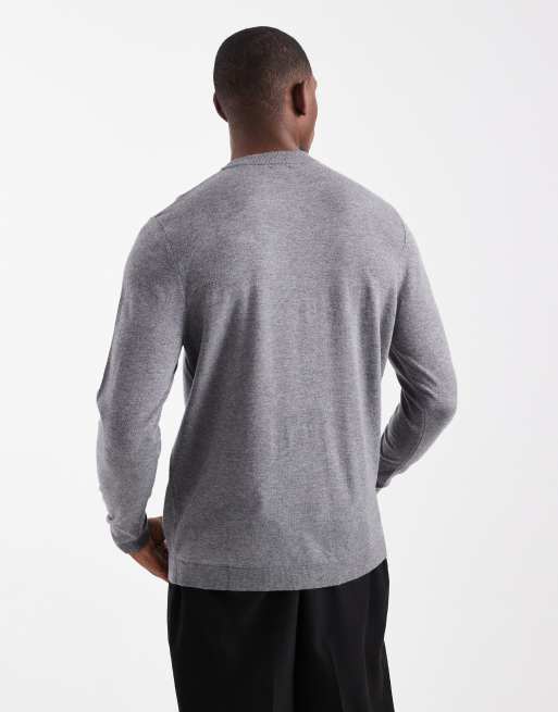 ASOS DESIGN - Pull à col ras de cou en maille - Gris, 3 de 5