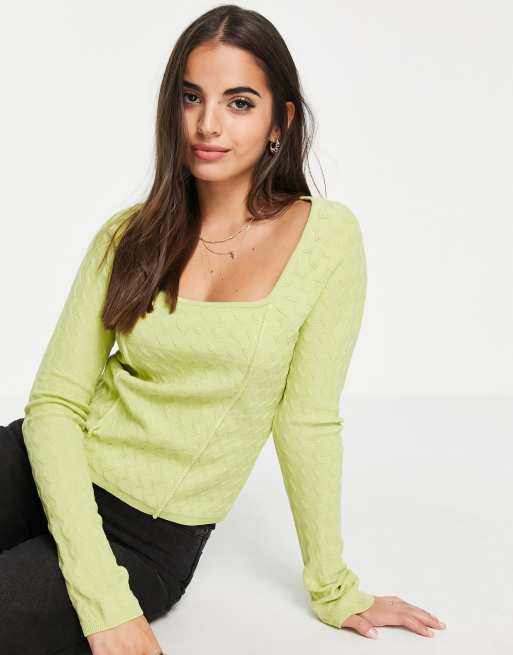 ASOS DESIGN - Pull à encolure carrée en maille texturée