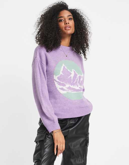 Pull motif montagne femme clearance