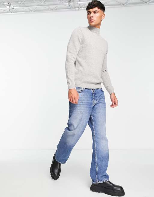ASOS DESIGN - Pull col montant en laine d'agneau - Gris clair, 2 de 4