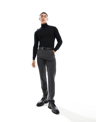 ASOS DESIGN muscle fit knitted merino wool roll neck jumper in black - ASOS Price Checker