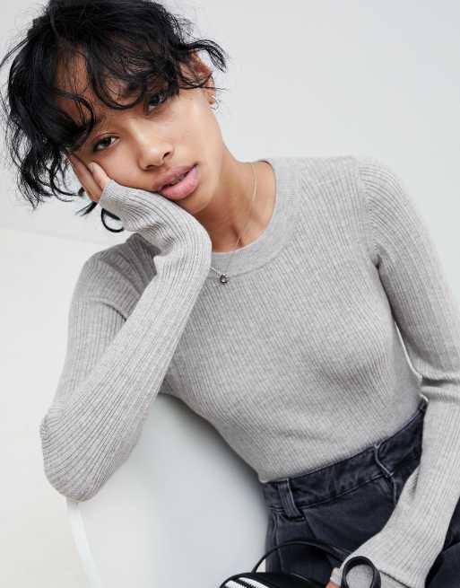 ASOS DESIGN - Pull côtelé en maille fine