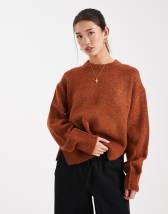 ASOS DESIGN shoulder pad structured cardigan in chocolate