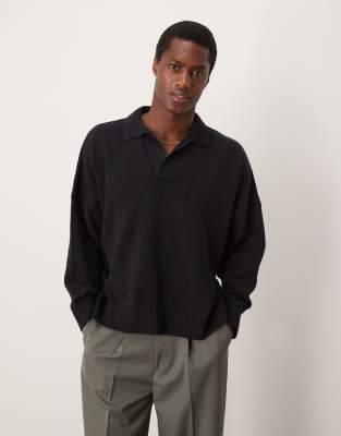 ASOS DESIGN - Pull coupe carrée ultra oversize à col cranté - Bleu marine - view 1