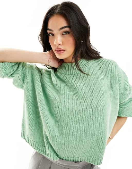 ASOS DESIGN - Pull court à col ras de cou - Sauge, 4 de 4