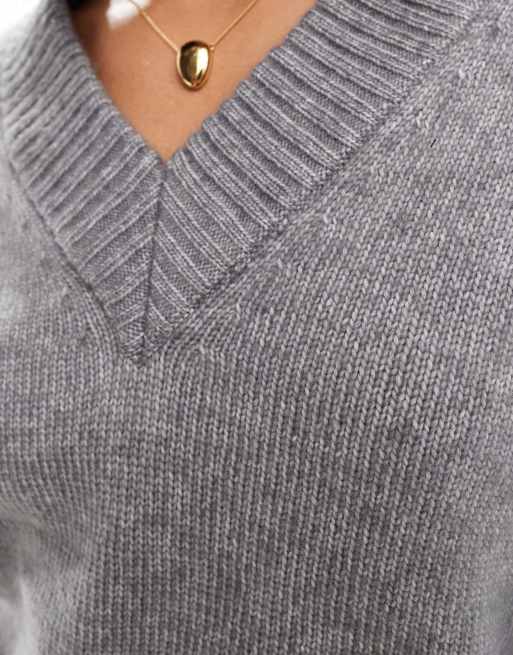 Pulls à col V gris femme - Galeries Lafayette