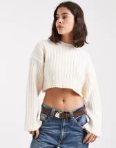ASOS DESIGN cropped sweater with wide rib knit