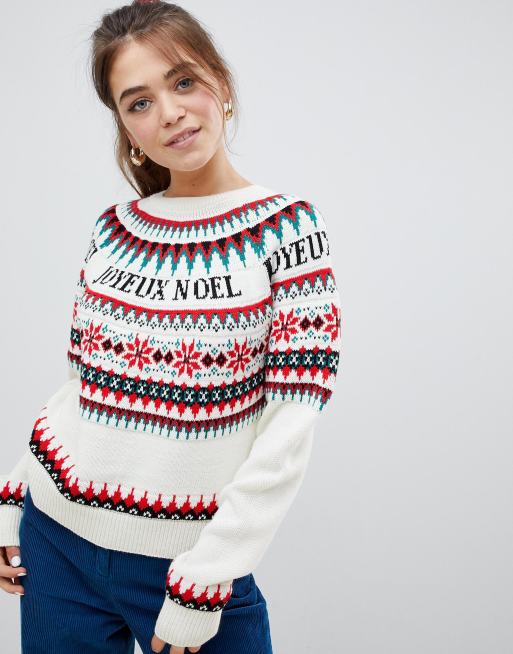 ASOS DESIGN Pull de No l motif jacquard avec inscription