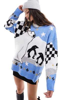 T-shirt Manches Longues Motif Pingouin De Noël - Style Rétro, Coupe Classique, Pour Femme/homme - 9