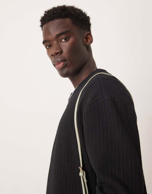 ASOS DESIGN - Pull décontracté coupe carrée aspect maille légère - Noir, 2 de 4