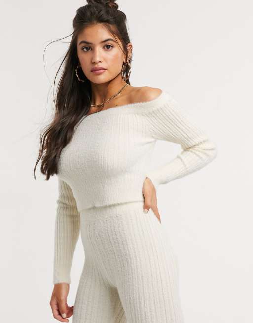 ASOS DESIGN - Ensemble côtelé duveteux - Crème , 2 de 3