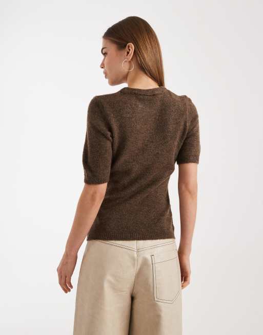 ASOS DESIGN - Pull effet rétréci en maille - Marron, 2 de 4