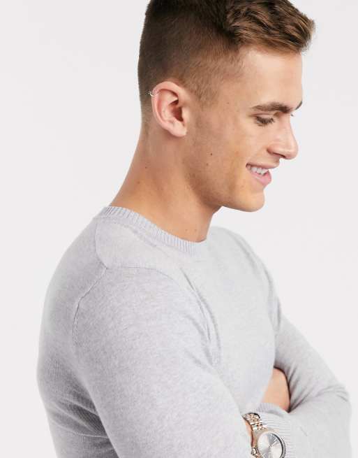 ASOS DESIGN - Pull en coton - Gris clair, 3 de 4