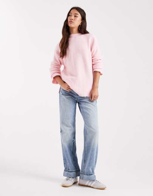 ASOS DESIGN - Pull en laine mélangée avec manches amples - Rose clair, 2 de 4