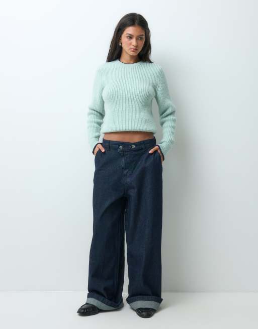 ASOS DESIGN pull en maille à col rond en aqua, 3 de 10