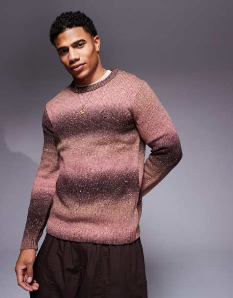 ASOS DESIGN - Pull en maille à rayures effet dégradé - Rose - view 1