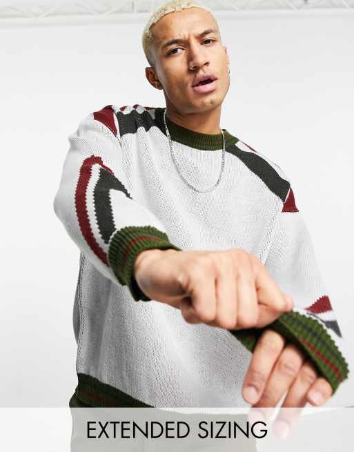 ASOS DESIGN - Pull en maille à rayures raglan