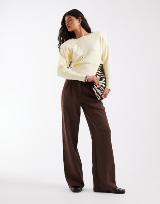 ASOS DESIGN pull en maille avec épaulettes jaune, 3 de 4