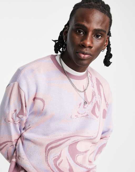 ASOS DESIGN - Pull en maille avec motif marée noire - Pastel