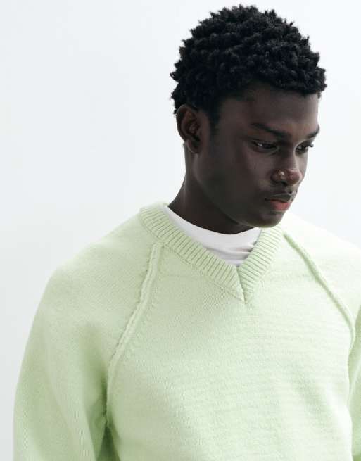 ASOS DESIGN pull en maille col V décontracté vert sauge, 2 de 5