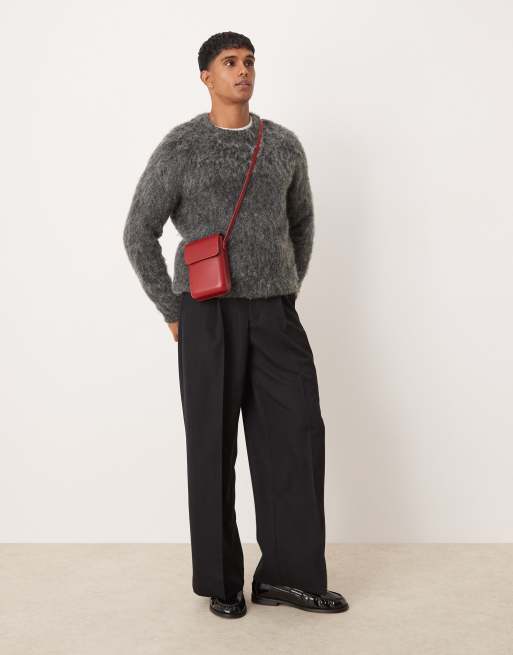 ASOS DESIGN - Pull en maille duveteuse - Anthracite, 3 de 4