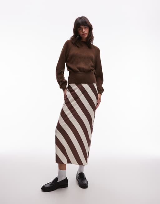 ASOS DESIGN - Pull en maille duveteuse avec taille cintrée - Marron, 4 de 4