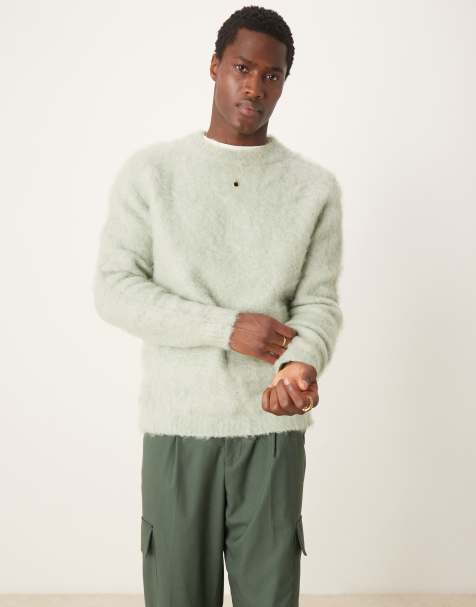ASOS DESIGN - Pull en maille duveteuse - Vert sauge - view 1