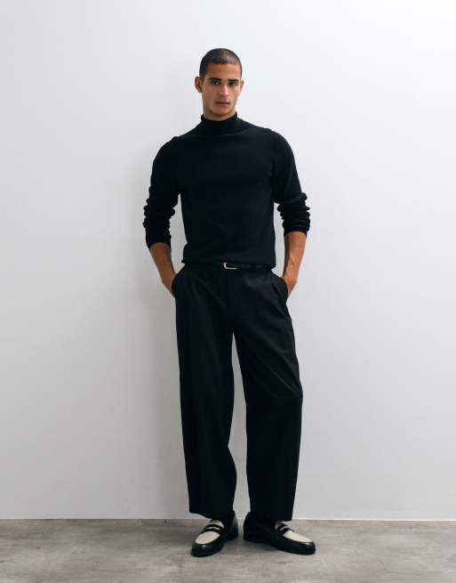 ASOS DESIGN pull léger en maille à col roulé essentiel noir, 3 de 5