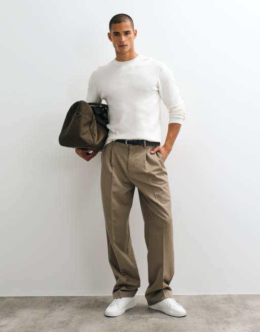 ASOS DESIGN pull léger en maille col rond essentiel écru, 2 de 5