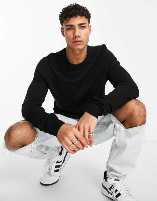 ASOS DESIGN - Pull léger en maille - Noir