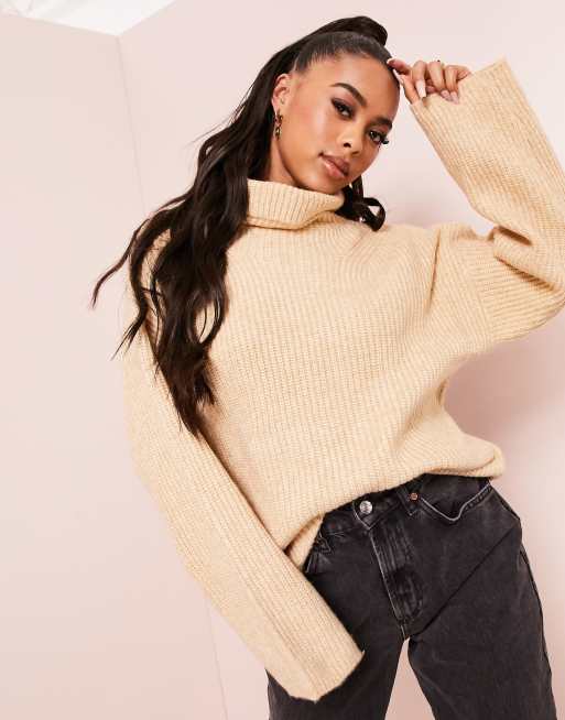 ASOS DESIGN - Pull long duveteux à col roulé